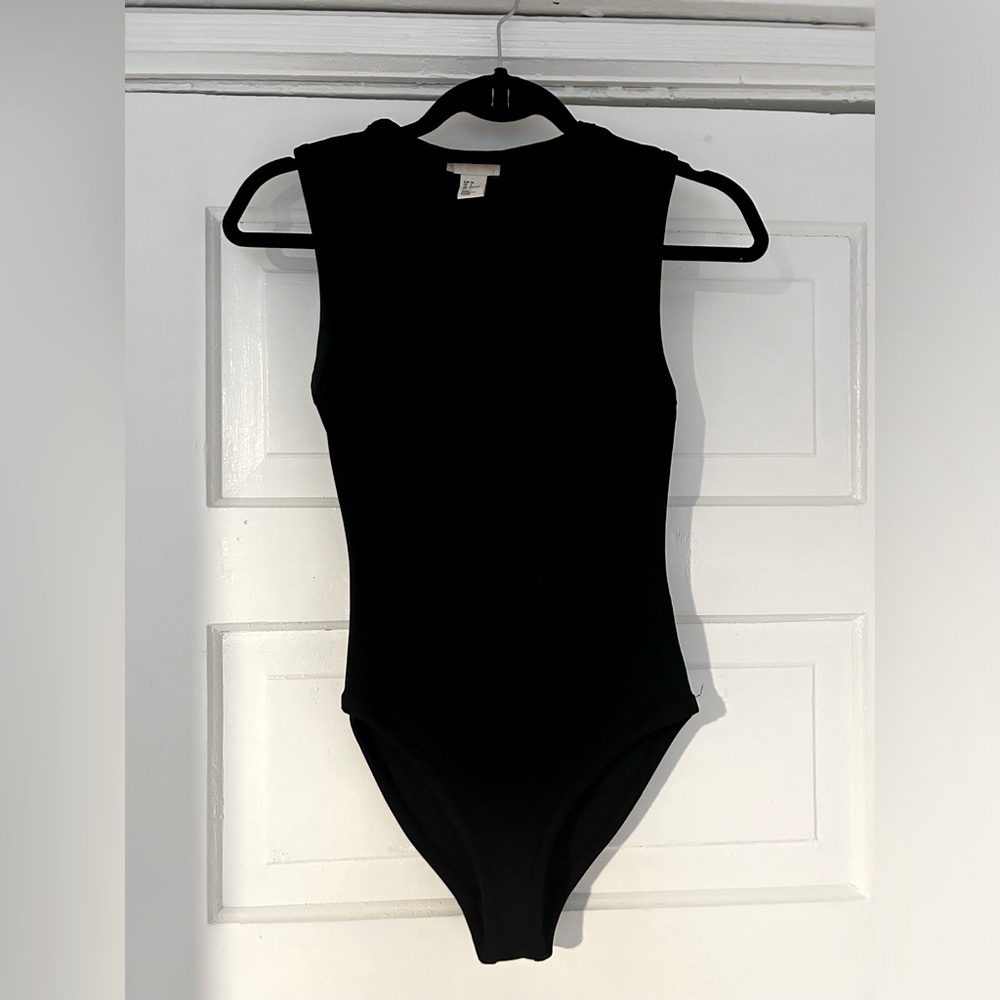 Ribbed, Stretchy, Low Neckline Bodysuit